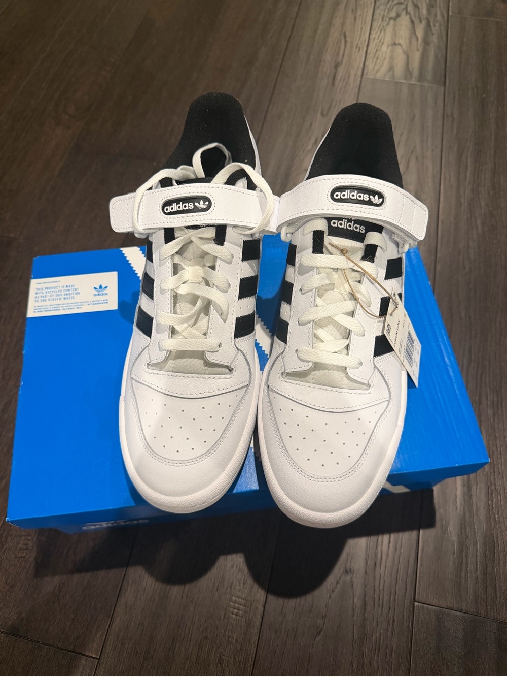 adidas White and Black Velcro-strap Athletic Sneakers